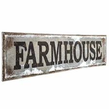 HUGE Primitive Farmhouse Farm House Metal Sign Measures 10h x 45" Long NEW ❤️tb