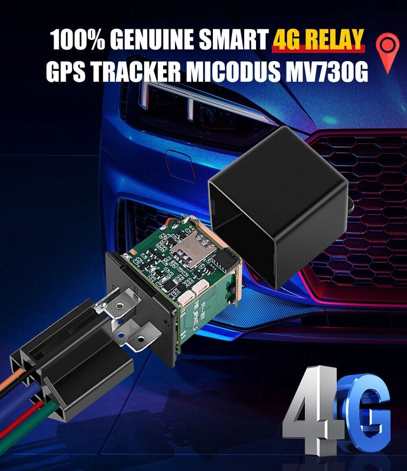 4G Relay GPS Tracker Car Motorcycle Relay GPS MiCODUS MV730G Cut Fuel ACC Alarm - Image 3 of 4