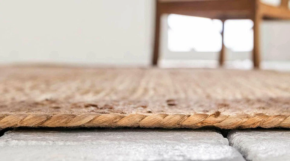 Handmade Jute Rug Square Rug Jute Braided Natural Jute Rustic look - Image 4 of 4