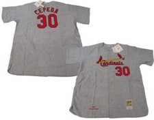 1967 Orlando Cepeda #30 Cardinals Men Mitchell & Ness AUTHENTIC Wool Jersey $300
