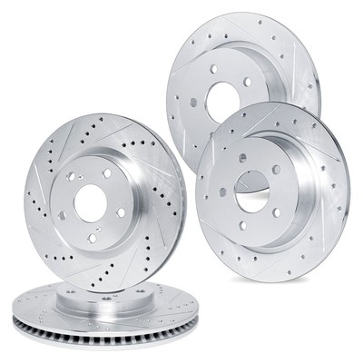 For Daewoo Leganza 99-02 Drilled & Slotted Front & Rear Brake Rotor Set