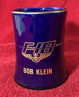 Vintage McDonnell Douglas FA-18 Hornet Plane Employee Blue Coffee Mug F/A-18