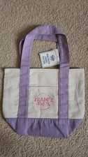 Trader Joe's Mini Canvas Tote Bag - Pastel Lavender - New - FREE SHIP