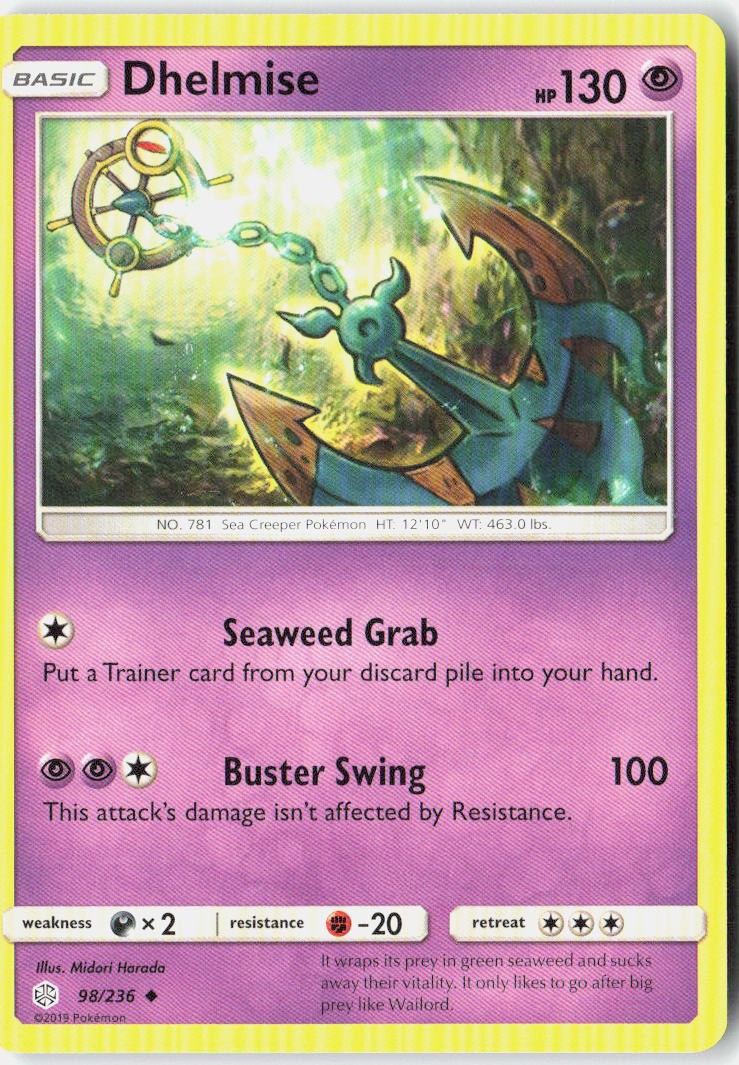 Dhelmise SM - Cosmic Eclipse 98/236 Pokemon Card Normal