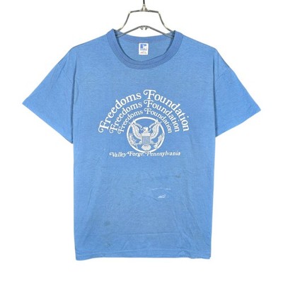 Vintage 80s Freedoms Foundation T-Shirt Mens Large Russell Athletic Eagle Seal
