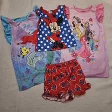 Disney Girls Pajama Bundle Minnie Mouse Ariel Princess Nightgowns 3T 4T 4pc