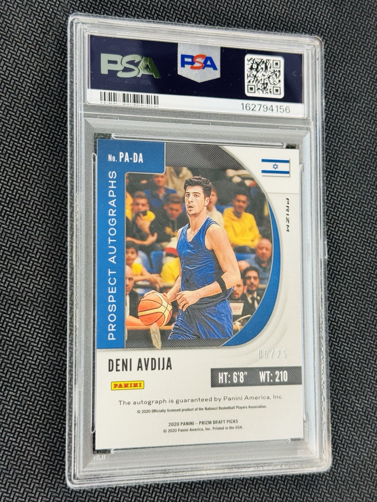 PSA 10 Deni Avdija Auto /25 Mojo Prizm Rookie RC Dp 2020-21 Panini Prizm view 4