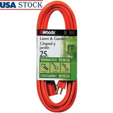 Heavy Duty Outdoor Extension Cord 25ft 16 Gauge Waterproof Vinyl Extension Cable