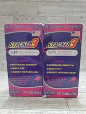 Lot Of 2 - Stacker 3 XPLC 80 Capsules/Bottle 160 Capsules, Exp: 11/2028
