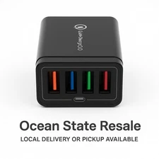 QC 3.0 Fast Charger 4-Port USB Wall Adapter – Quick Charge Power Block Universal