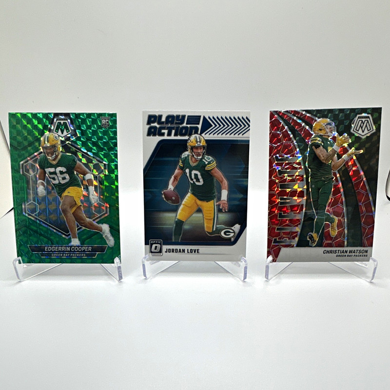 2024 Panini Green Bay Packers 3-Card Lot Mosaic/Optic Love, mosaic Watson
