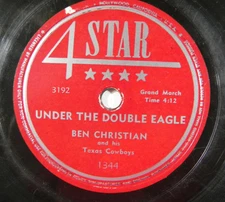 Ben Christian - Under The Double Eagle / Over The Waves ~ 1950s 4 Star 1344 Rare