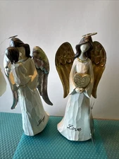 Set of 2 *St Nicholas*Angel Figurines*Joy *Love