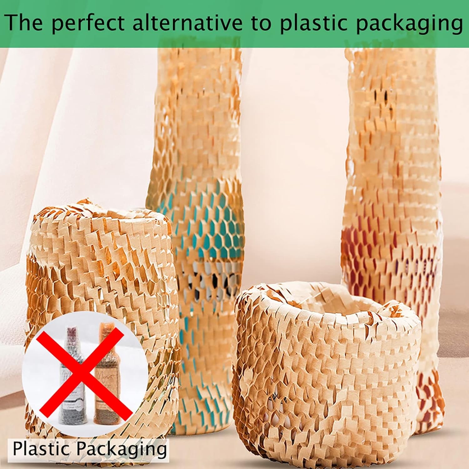 Honeycomb Packing Paper Roll 15"x131' - Eco-Friendly Alternative to Bubble Wrap - second product detail image