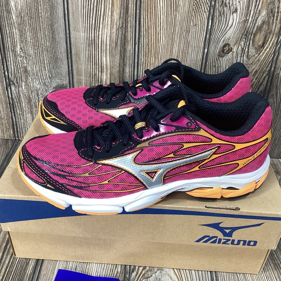 Mizuno Wave Catalyst Purple/Silver/Orange Womens 6.5 US Running Shoes J1GD16303 - Image 3 of 4