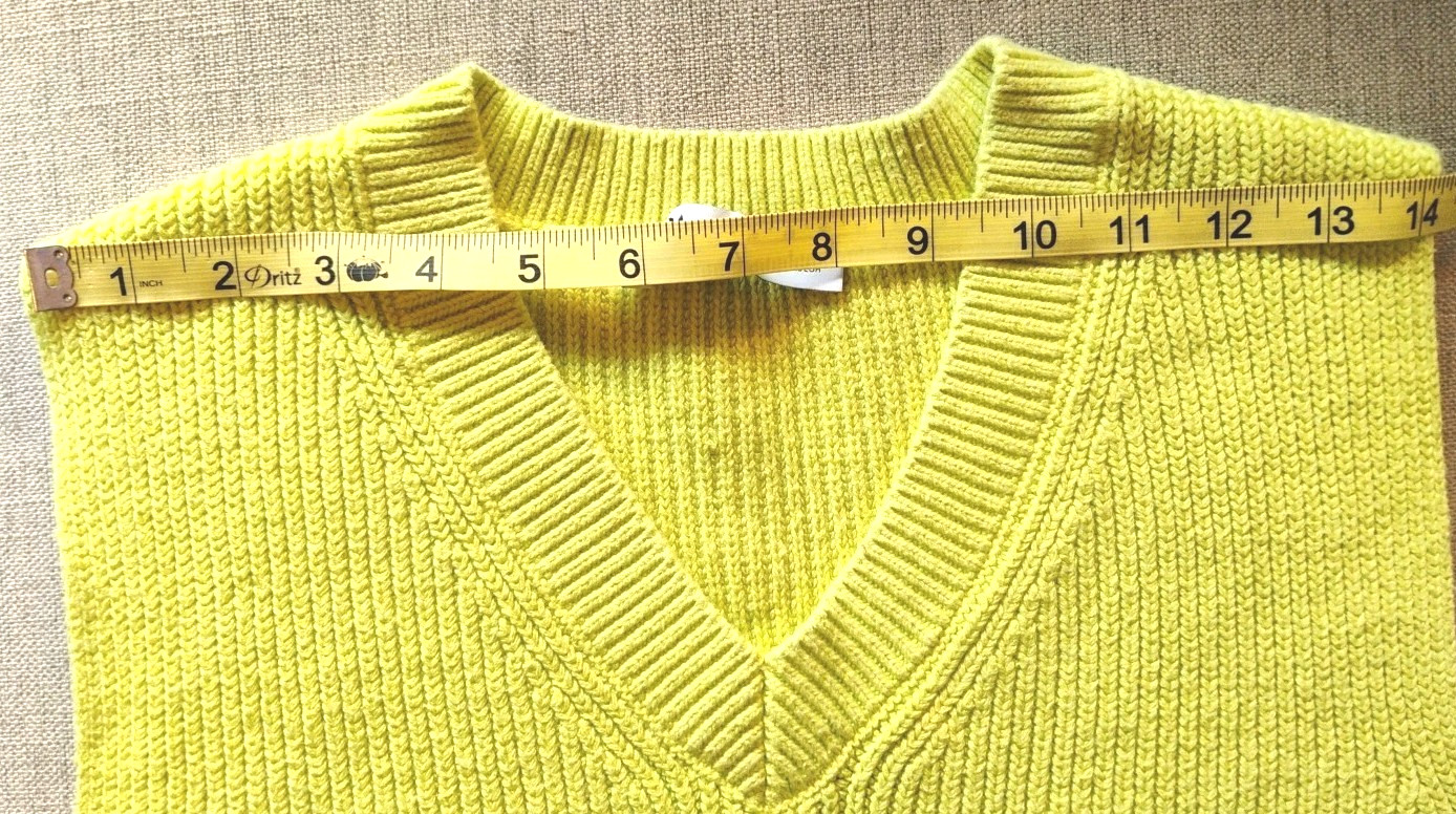 Zara Small Bold Green Yellow Basic V Neck Pullove… - image 11