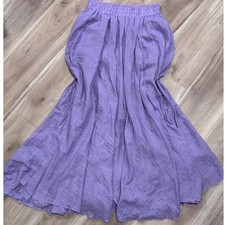 Dainty Purple Gauze Maxi Skirt Elastic Waist Flowy Beach Vacation y2k boho L u2