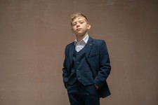 House of Cavani Carnegi childrens 3 piece suit age 3 blue tweed