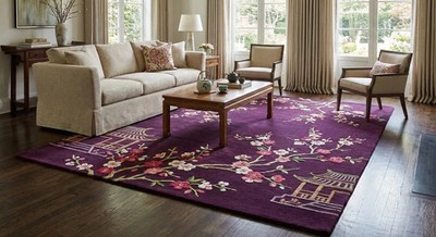 Elegant Hand-Tufted Wool Floral Design Rug | Designer Hand-Tufted