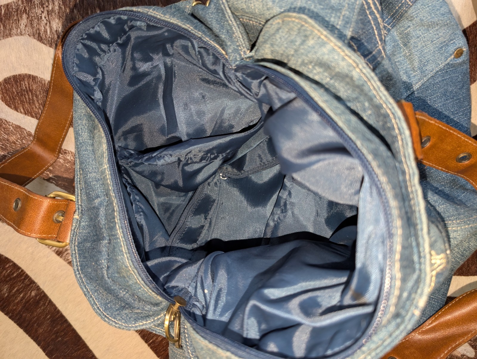 Vtg Rare Baby Phat Denim Y2K Shoulder Bag Logo Kimora Lee Simmons GUC Weekender image 10