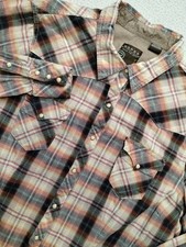Roper Long Sleeve Pearl Snap Western Shirt XL Plaid Casual Cowboy Ranch Farm