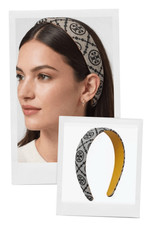 TORY BURCH Blue Gray Monogram Headband