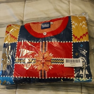 Sam Adams Beer Ugly Sweater Mens XL Holiday Christmas Novelty - Promo Only