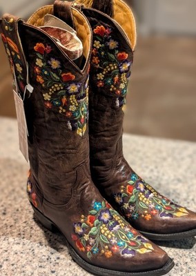 Gorgeous Old Gringo Leather Colorful Embroidered Women's Western Boot Sz 7....