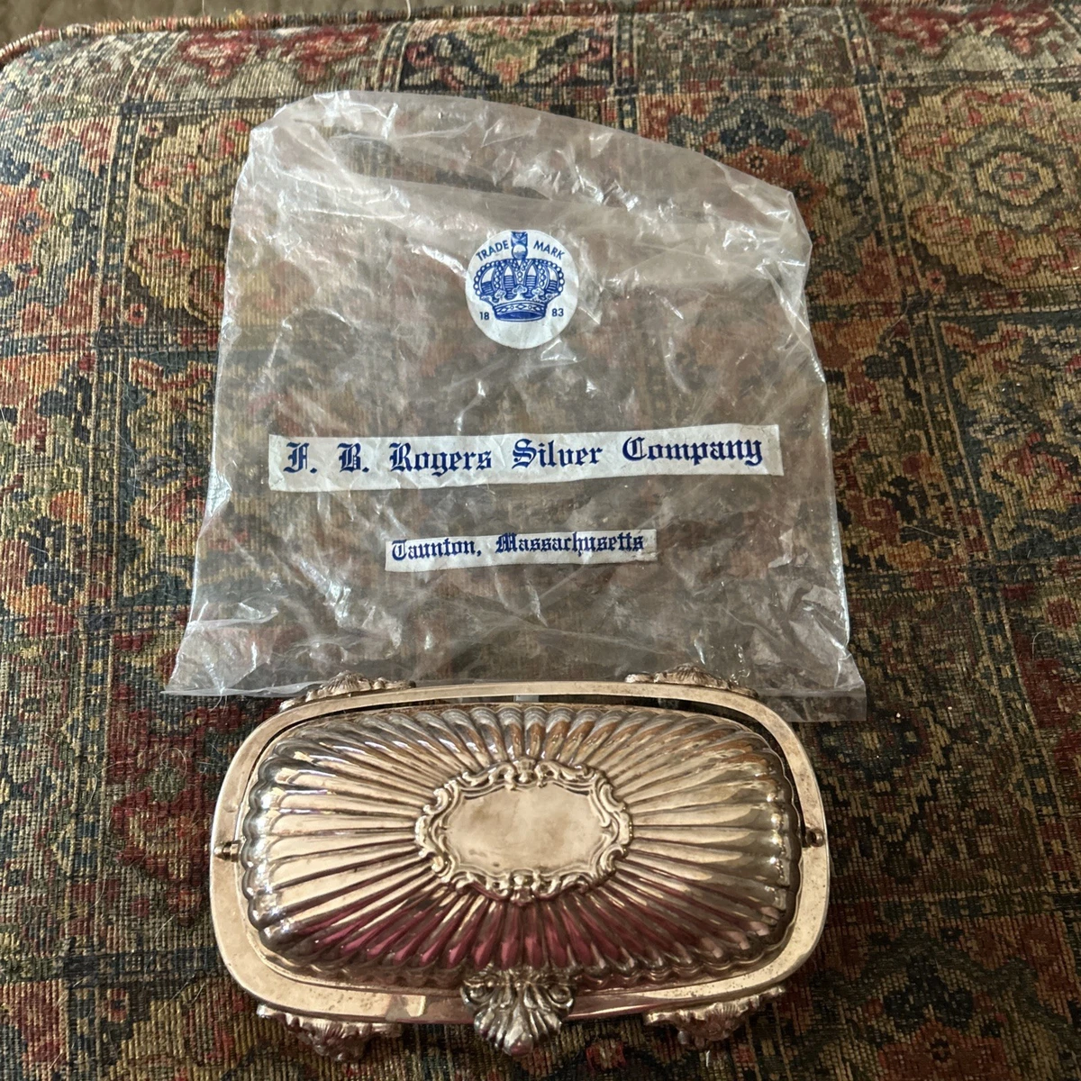 FB Rogers Silver Coin Antique US Silver-Plated Butter Dishes for