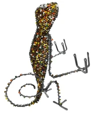 Beaded Wire African Lizard Chameleon Gecko Card Pen Pencil Holder South Africa