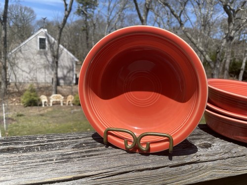 Set of 4 Fiestaware Poppy 7" Cereal Soup Bowls Homer Laughlin HLC Made in USA - Picture 8 of 9