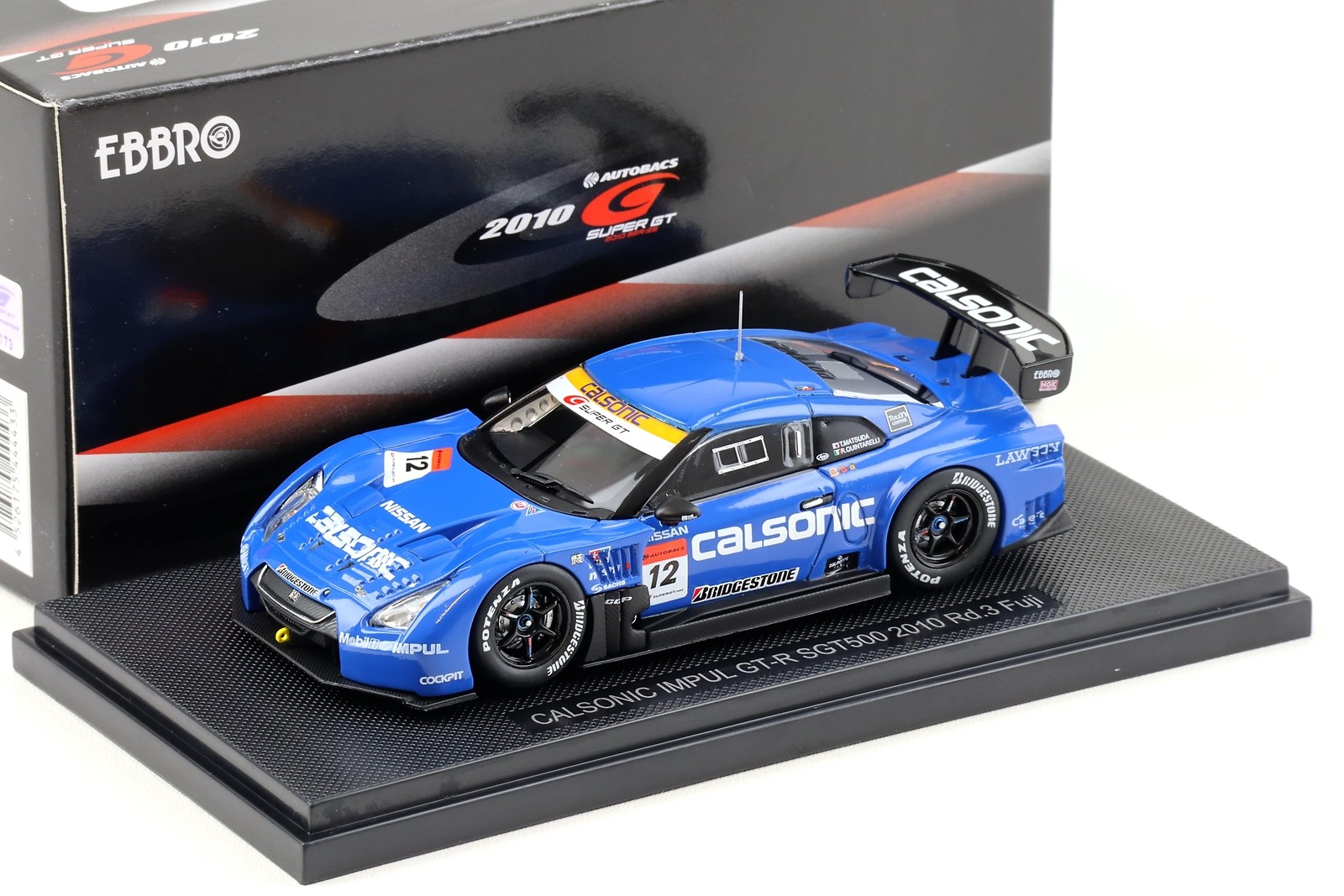 1:43 Ebbro Nissan Super GT500 Calsonic Impul 2010 Rd.3 Fuji #12 Matsuda