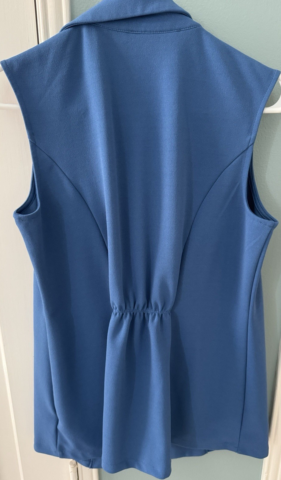 Love Scarlett Women's Blue Sleeveless Open Front Vest w/ Pockets Solid S