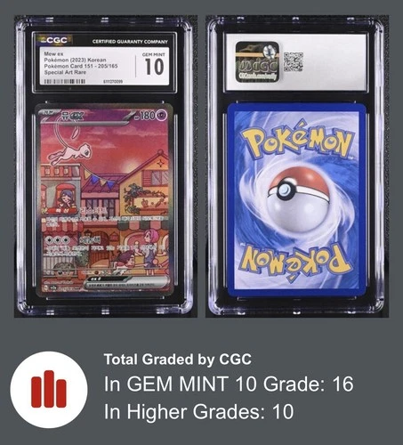 Mew ex 205/165 151 Holo (Korean) Special Art Rare 2023 CGC 10 GEM MINT