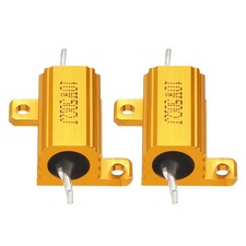 2 Pcs Aluminum Case Resistor, Great for Daily Use (Gold, 10W 50 Ohm)