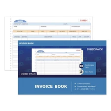 Invoice Book 1 Pack 2-Part Carbonless 9x5.5 inch 50 Units per Book Receipt