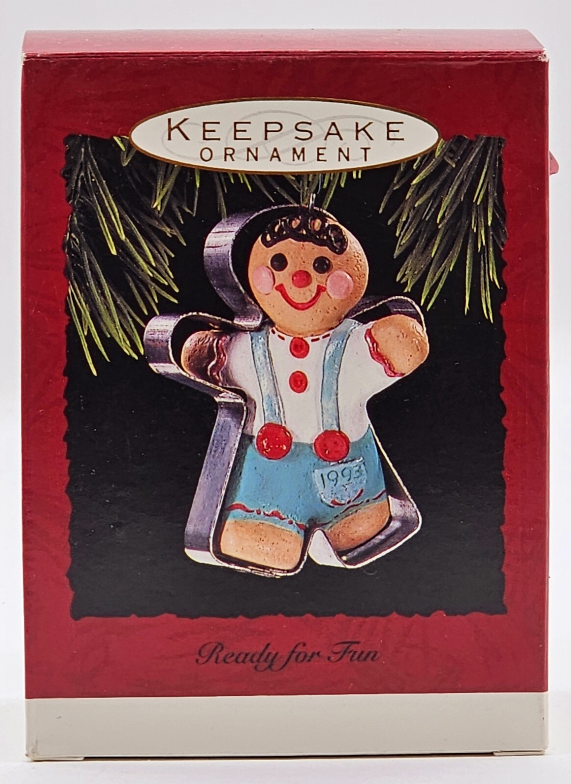 1993 Hallmark Keepsake Ready for Fun Cookie Cutter Christmas Ornament Xx4