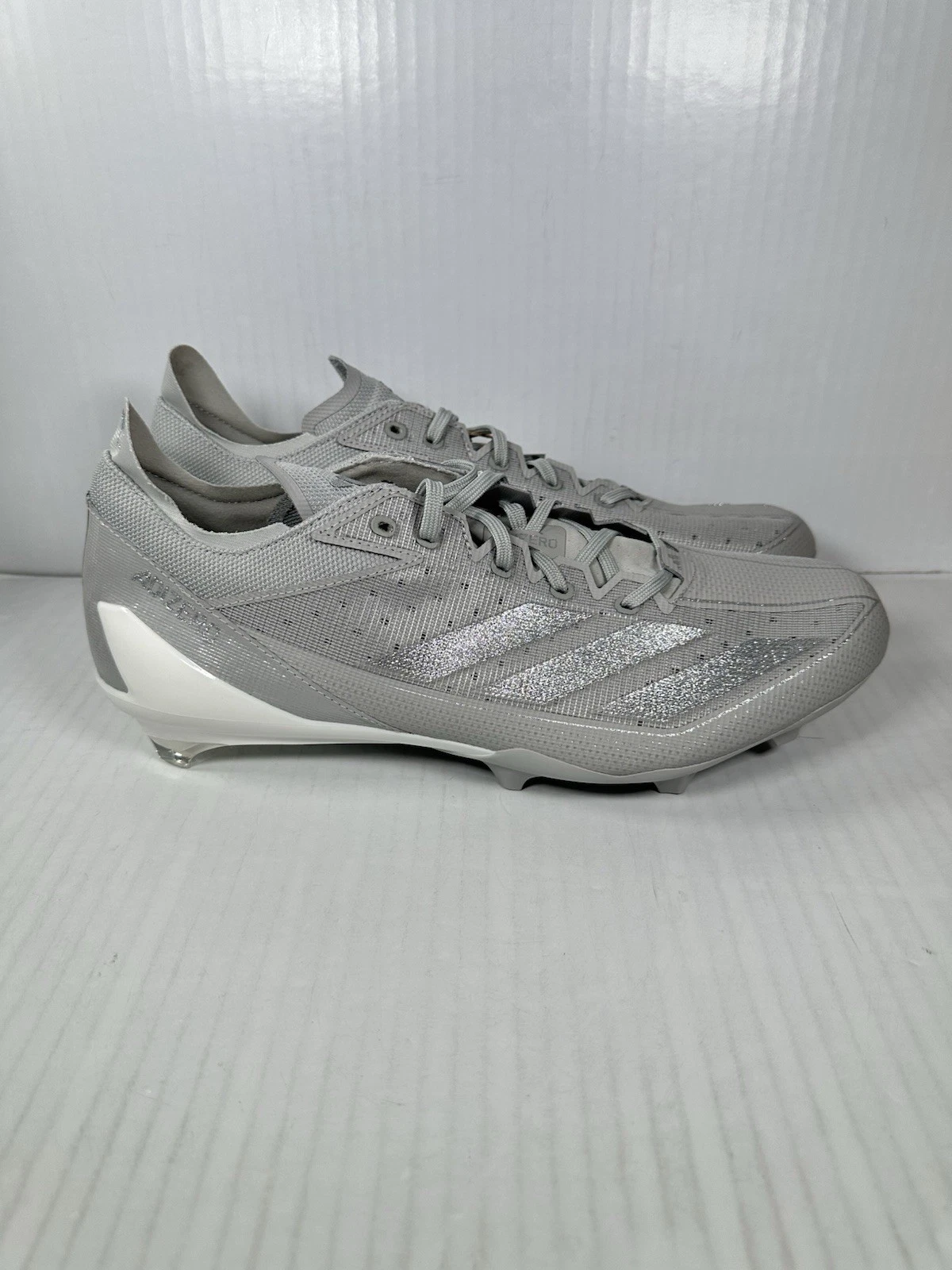 Scarpe da calcio elettriche Adidas Adizero taglia 13 da uomo argento IE4386 NUOVE