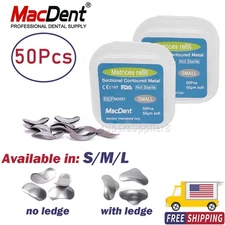 MacDent Dental Metal Matrices Matrix Band Sectional Contoured Refill Box S/M/L