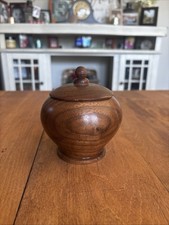 Beautiful Vintage TURNED WOOD URN Jar with Lid 4.5 Inch Signed 1997