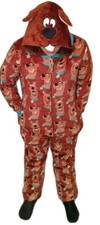 SCOOBY DOO ONE PIECE PJS PAJAMAS HOODED TEEN/ADULT SIZE XL 16-18 UNISEX