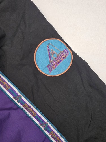 Vintage Pro Player Arizona Diamondbacks Jacket Windbreaker Black Purple MLB 2XL - Picture 7 of 12