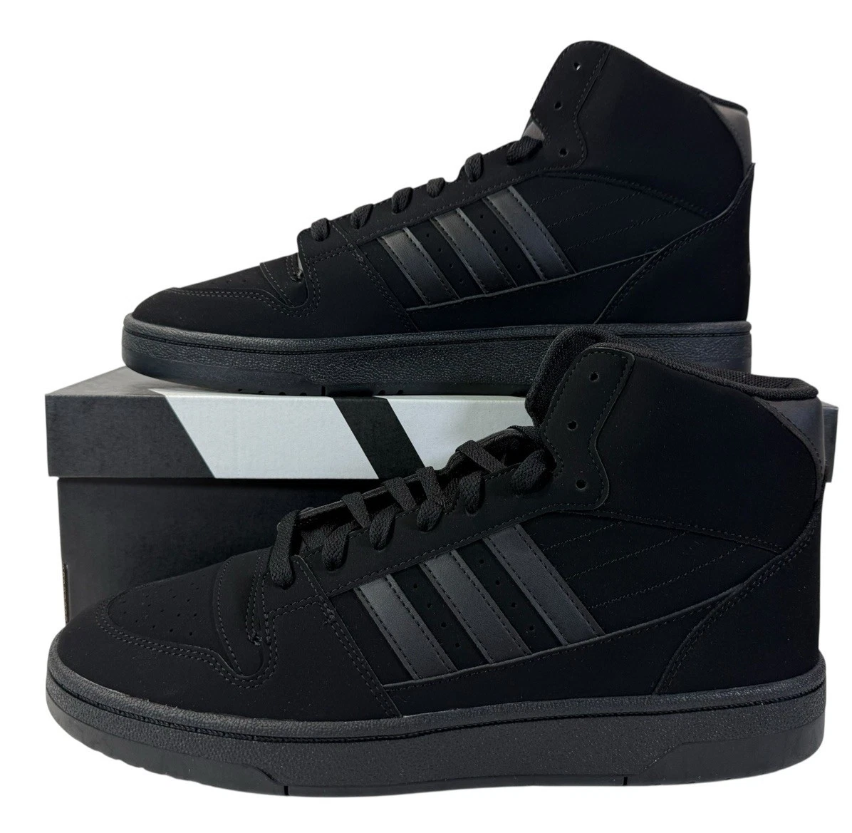 Adidas Break Start Mid Basketball Sneakers Triple Black JQ5873 Men's 10.5