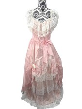 Vintage Pink Lace Pageant Prairie Princess Dress by Zum Zum - Made in USA