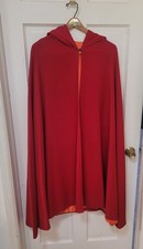 ANTIQUE 1920 S RED RIDING HOOD COSTUME CAPE Wool W Pumpkin Hood
