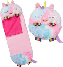 Happy Nappers Medium Rainbow Unicorn 2-in-1 Plush Sleeping Bag & Pillow for Kids