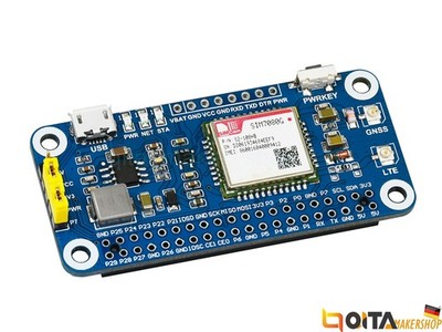 WaveShare SIM7080G NB-IoT Cat-M HAT für Raspberry Pi, GNSS, Global Einsetzbar