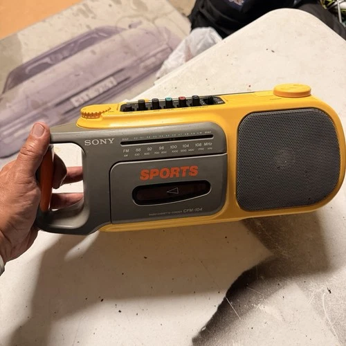 Sony Sports Portable Radio/ Cassette Player CFM-104 AM-FM Portable Boombox