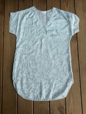 Vintage 90s Barbizon Satin Lace Trim Nightgown Blue Lingerie Large