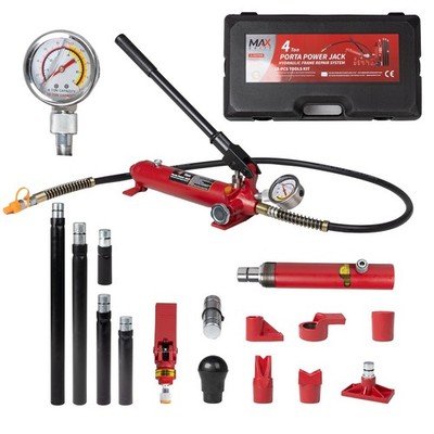 4 Ton (8800 lbs.) Porta Power Jack Auto Body Frame Collision Repair Kit Set